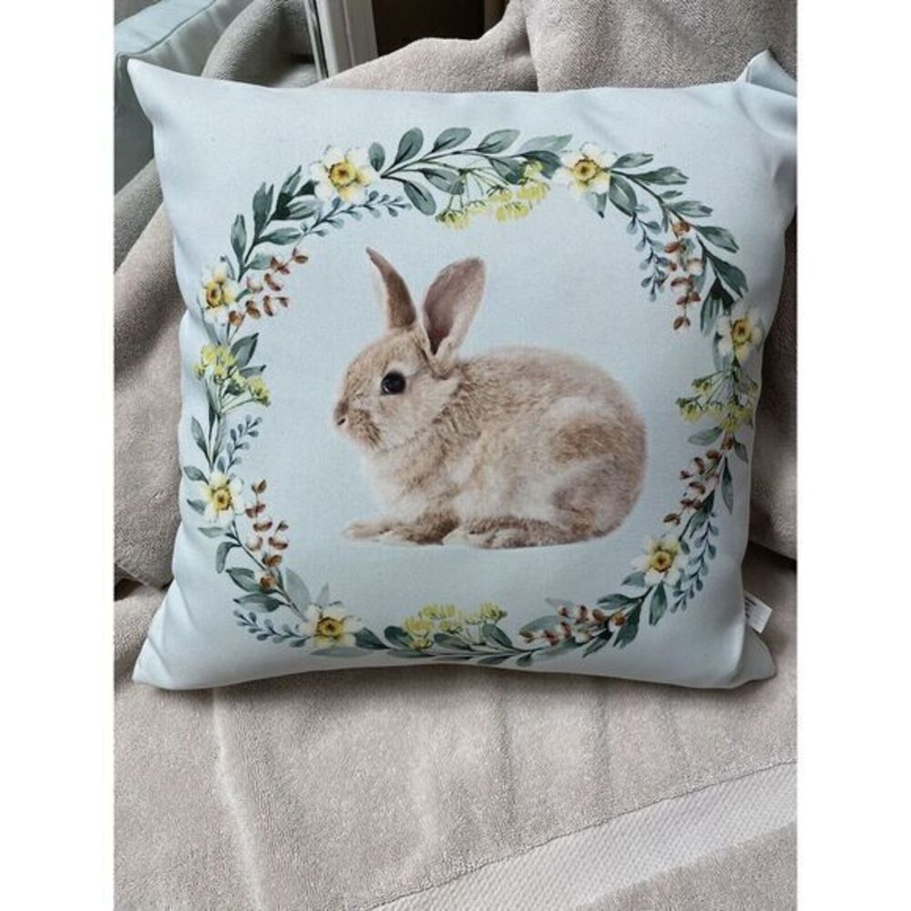 Light Blue Easter Rabbit‎ Pillow